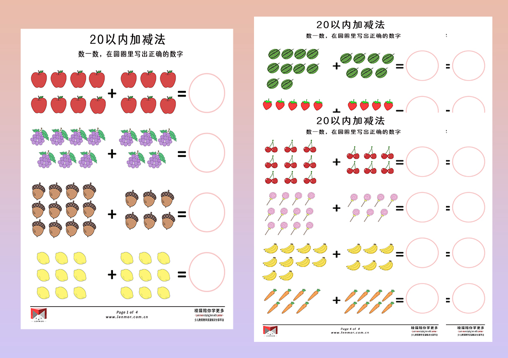 幼小衔接小学一年级数学20以内加减法练习题棱猫少儿教育平台