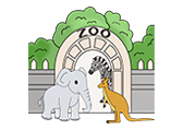 课堂教案设计素材资源下载-动物园Zoo人类生活建筑场所卡通|棱猫