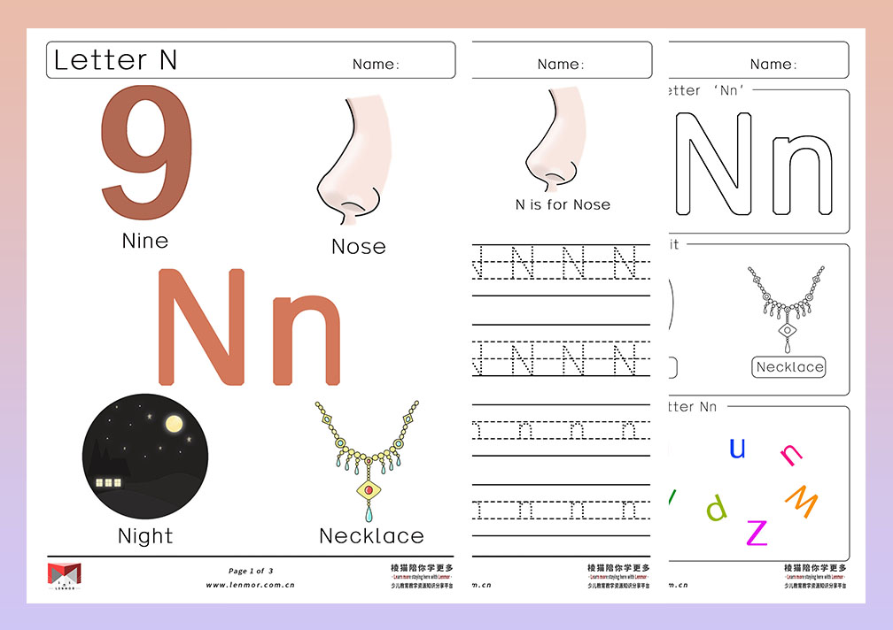 Letter N 认识字母N-棱猫|LENMOR-教学课件|教案学案|试题试卷|课堂练习-为教师提供优质教学资源下载网