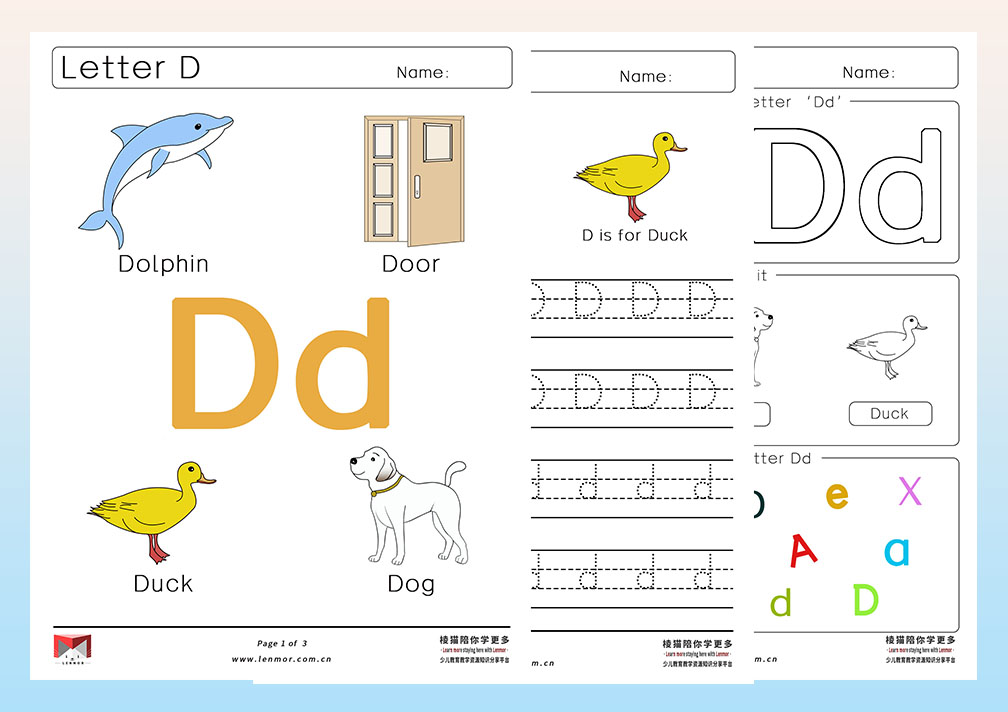 Letter D 认识字母D-棱猫|LENMOR-教学课件|教案学案|试题试卷|课堂练习-为教师提供优质教学资源下载网
