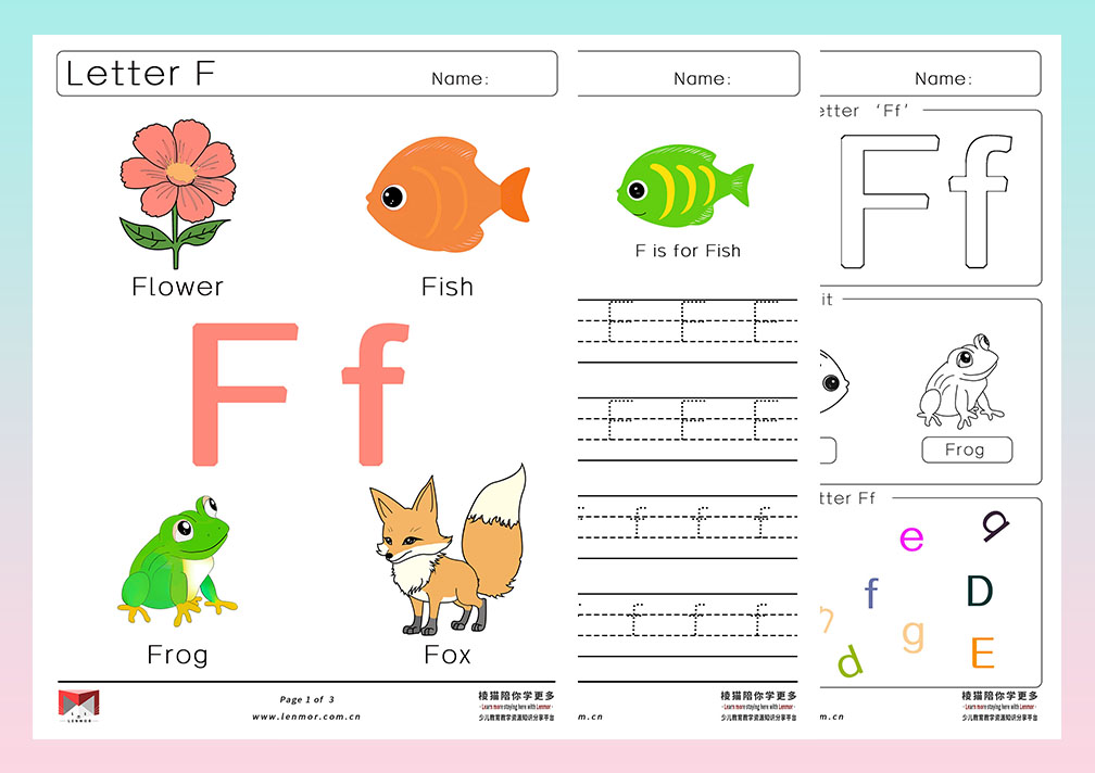 Letter F 认识字母F-棱猫|LENMOR-教学课件|教案学案|试题试卷|课堂练习-为教师提供优质教学资源下载网